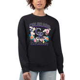 Colorado Rockies G-III 4Her by Carl Banks Women's Flowers Graphic Pullover Sweatshirt - Black Pullover