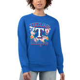 Texas Rangers G-III 4Her by Carl Banks Women's Flowers Graphic Pullover Sweatshirt - Royal Pullover