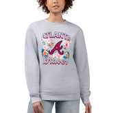 Atlanta Braves G-III 4Her by Carl Banks Women's Flowers Graphic Pullover Sweatshirt - Heather Gray Pullover