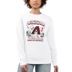 Arizona Diamondbacks G-III 4Her by Carl Banks Women's Flowers Graphic Pullover Sweatshirt - White Pullover
