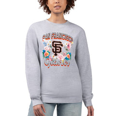 San Francisco Giants G-III 4Her by Carl Banks Women's Flowers Graphic Pullover Sweatshirt - Heather Gray Pullover