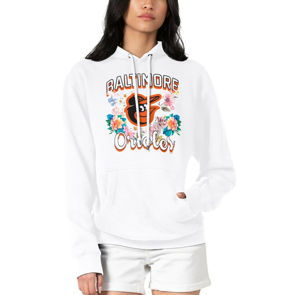 Baltimore Orioles G-III 4Her by Carl Banks Women's Flowers Graphic Pullover Hoodie - White Hoodies