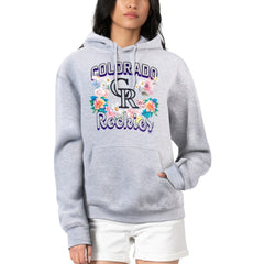 Colorado Rockies G-III 4Her by Carl Banks Women's Flowers Graphic Pullover Hoodie - Heather Gray Hoodies