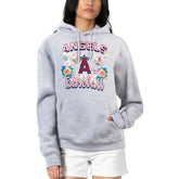 Los Angeles Angels G-III 4Her by Carl Banks Women's Flowers Graphic Pullover Hoodie - Heather Gray Hoodies