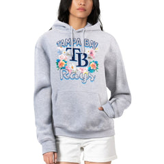 Tampa Bay Rays G-III 4Her by Carl Banks Women's Flowers Graphic Pullover Hoodie - Heather Gray Hoodies