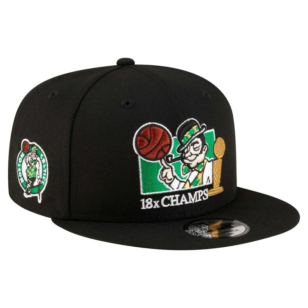 Boston Celtics Lucky 18x Champs 9FIFTY Snapback Hat Black