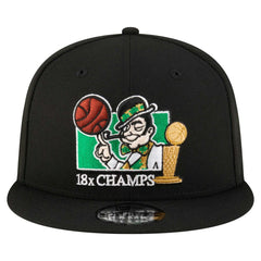 Boston Celtics Lucky 18x Champs 9FIFTY Snapback Hat Black