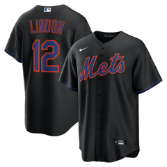 MLB Francisco Lindor New York Mets Nike Alternate Replica Jersey - Black