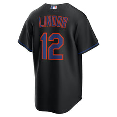 Francisco Lindor New York Mets Nike Alternate Replica Jersey - Black Jerseys