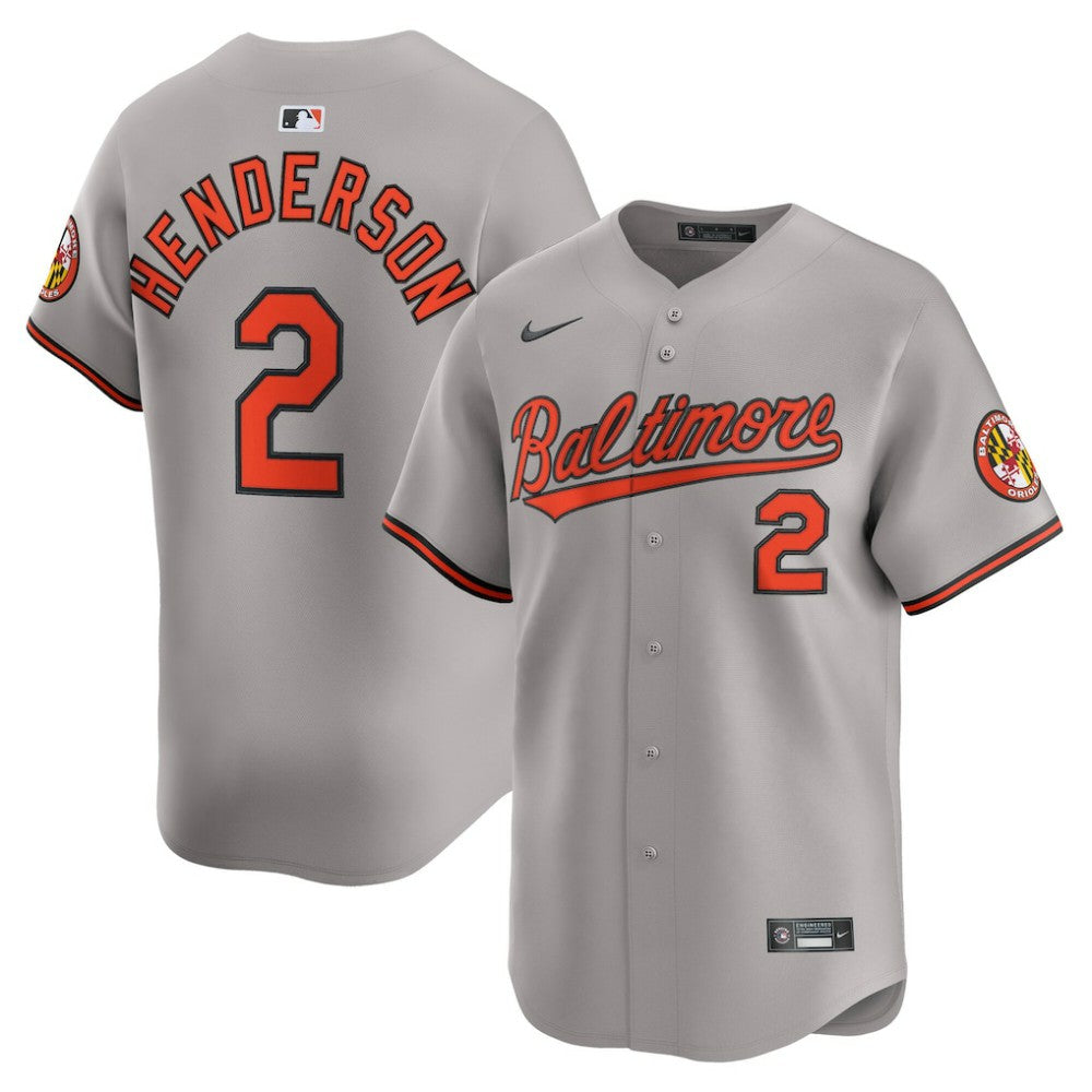 MLB Gunnar Henderson Baltimore Orioles Nike Road Limited Player Jersey - Gray