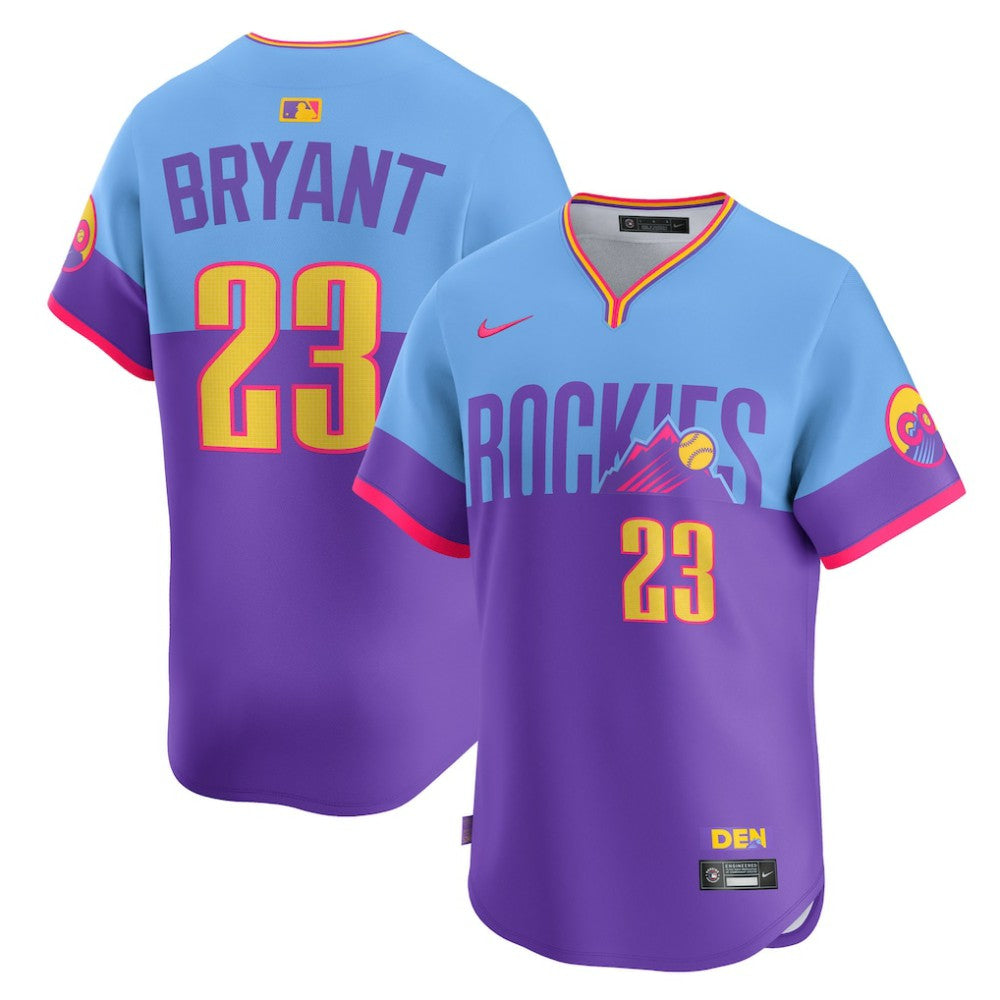 MLB Kris Bryant Colorado Rockies Nike 2025 City Connect Limited Player Jersey - Purple/Light Blue