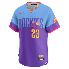 MLB Kris Bryant Colorado Rockies Nike 2025 City Connect Limited Player Jersey - Purple/Light Blue