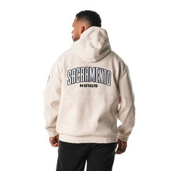 Sacramento Kings The Wild Collective Unisex Corduroy Tri-Blend Pullover Hoodie Cream