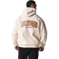 Los Angeles Lakers The Wild Collective Unisex Corduroy Tri-Blend Pullover Hoodie Cream
