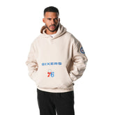 Philadelphia 76ers The Wild Collective Unisex Corduroy Tri-Blend Pullover Hoodie Cream