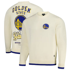 Golden State Warriors The Wild Collective Unisex Jacquard Knit Pullover Sweater Cream