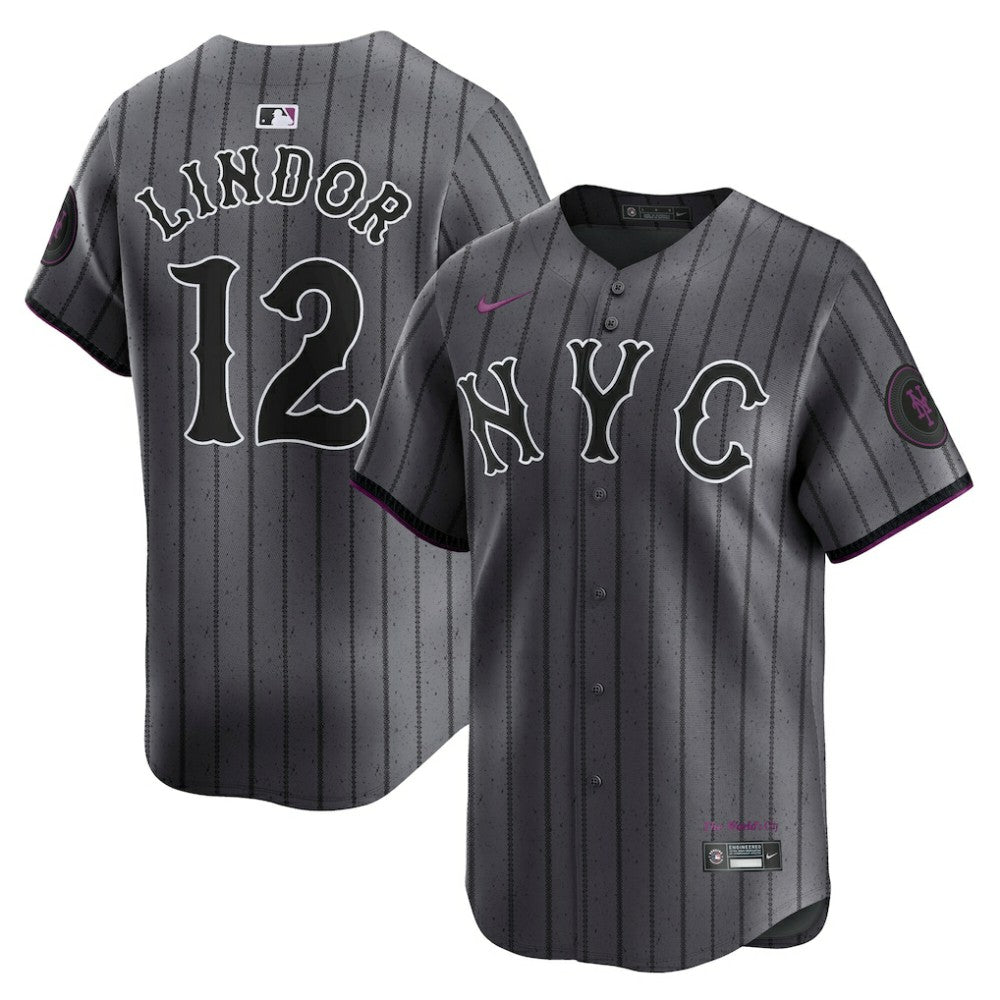 MLB Francisco Lindor New York Mets Nike City Connect Limited Jersey - Gray