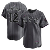 MLB Francisco Lindor New York Mets Nike City Connect Limited Jersey - Gray