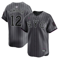 MLB Francisco Lindor New York Mets Nike City Connect Limited Jersey - Gray