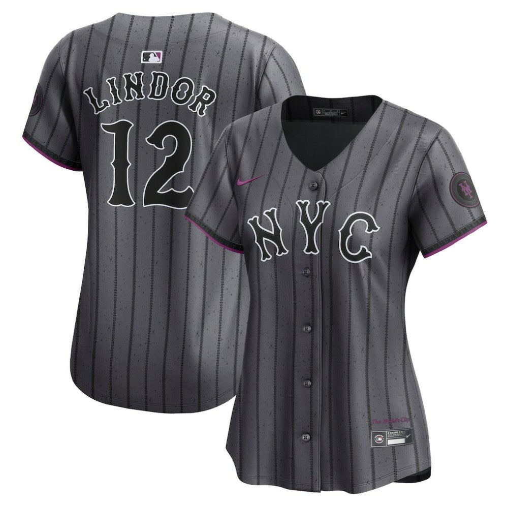 MLB Francisco Lindor New York Mets Nike Women's City Connect Limited Jersey - Gray