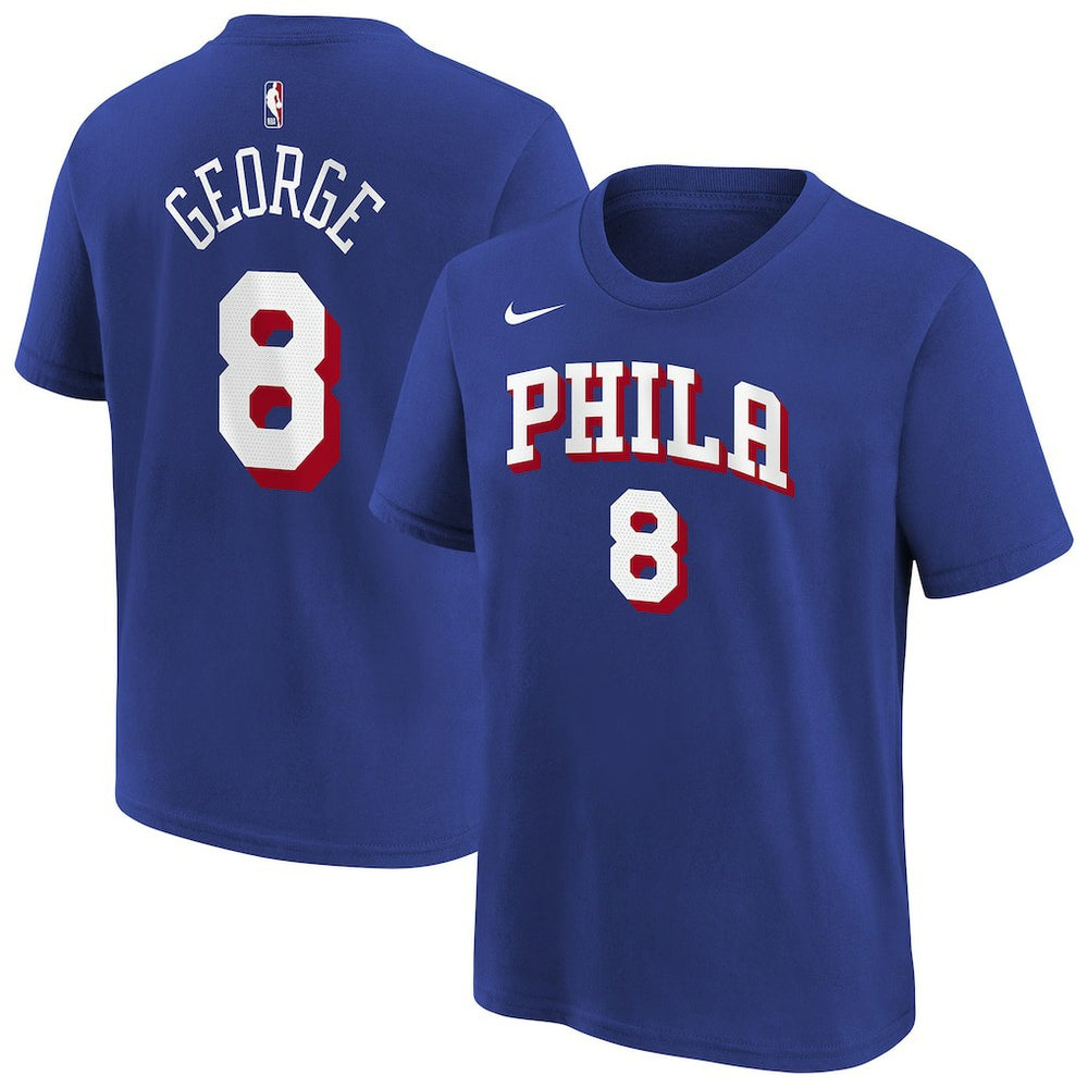 Paul George Philadelphia 76ers Youth Icon Name & Number T-Shirt Royal