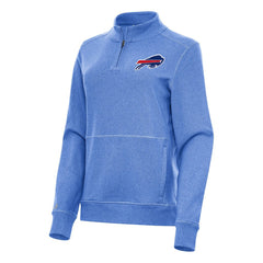 Buffalo Bills Antigua Women's Crush Quarter-Zip Jacket Heather Royal