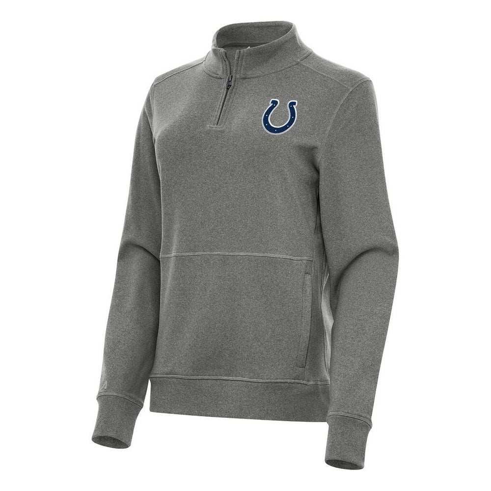 Indianapolis Colts Antigua Women's Crush Quarter-Zip Jacket Heather Black
