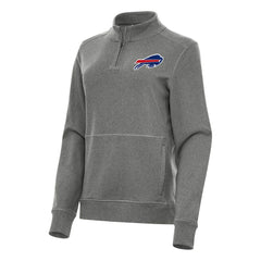 Buffalo Bills Antigua Women's Crush Quarter-Zip Jacket Heather Black