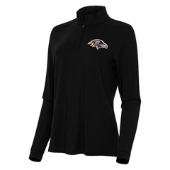 Baltimore Ravens Antigua Women's Intent Quarter-Zip Sweatshirt Black