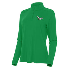 Philadelphia Eagles Antigua Women's Intent Quarter-Zip Sweatshirt Kelly Green