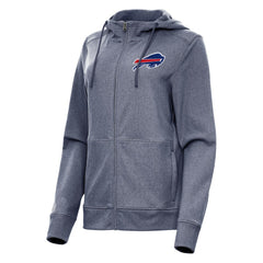 Buffalo Bills Antigua Women's Seeker Full-Zip Hoodie Jacket Heather Navy