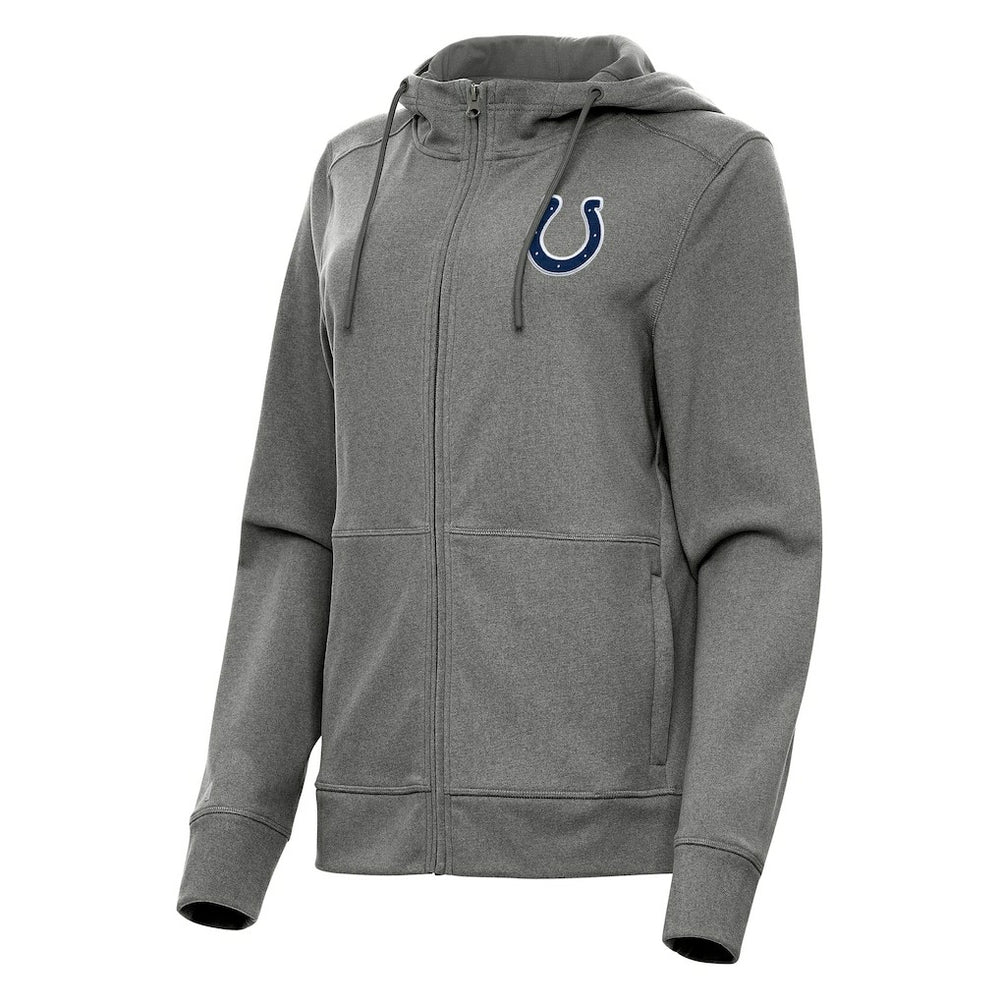 Indianapolis Colts Antigua Women's Seeker Full-Zip Hoodie Jacket Heather Charcoal