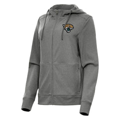 Jacksonville Jaguars Antigua Women's Seeker Full-Zip Hoodie Jacket Heather Charcoal