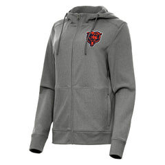 Chicago Bears Antigua Women's Seeker Full-Zip Hoodie Jacket Heather Charcoal