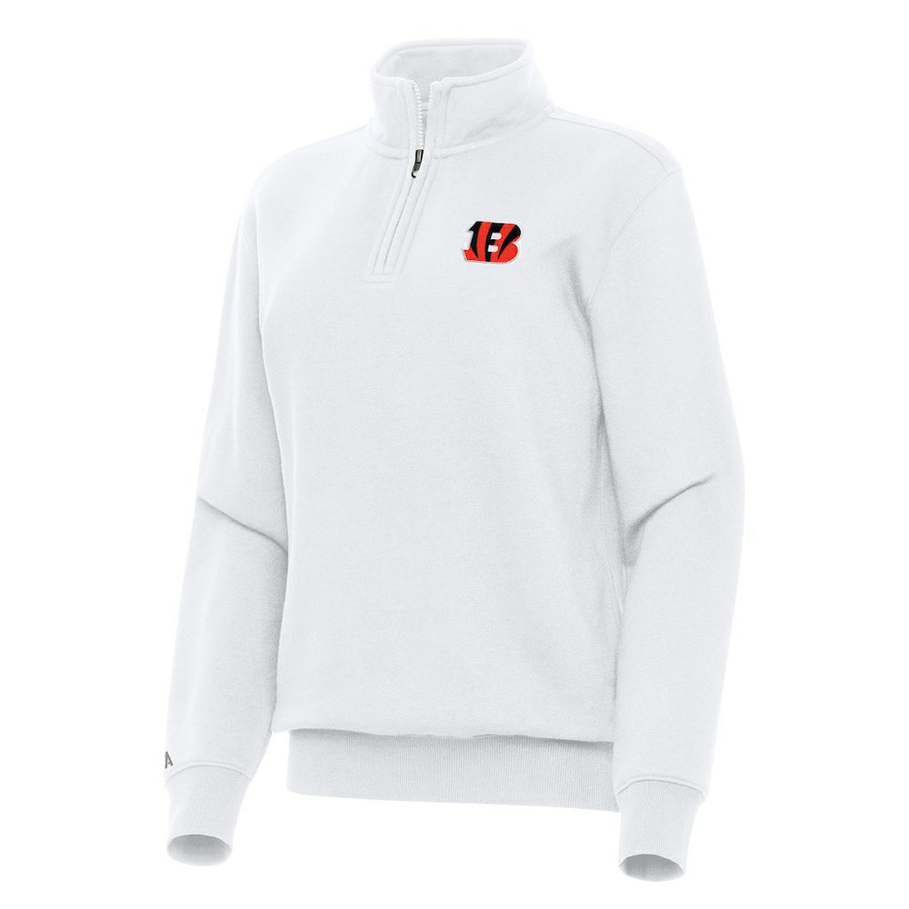Cincinnati Bengals Antigua Women's Victory Quarter-Zip Top White