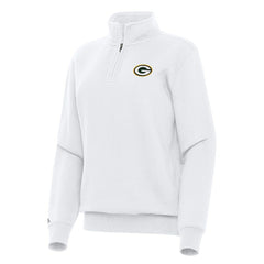 Green Bay Packers Antigua Women's Victory Quarter-Zip Top White