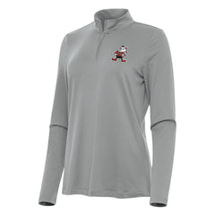 Cleveland Browns Antigua Women's Reprocess Quarter-Zip Top Gray