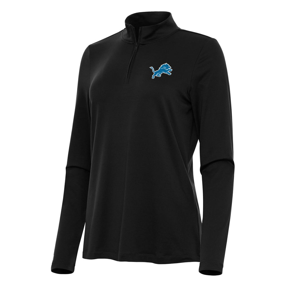 Detroit Lions Antigua Women's Reprocess Quarter-Zip Top Black