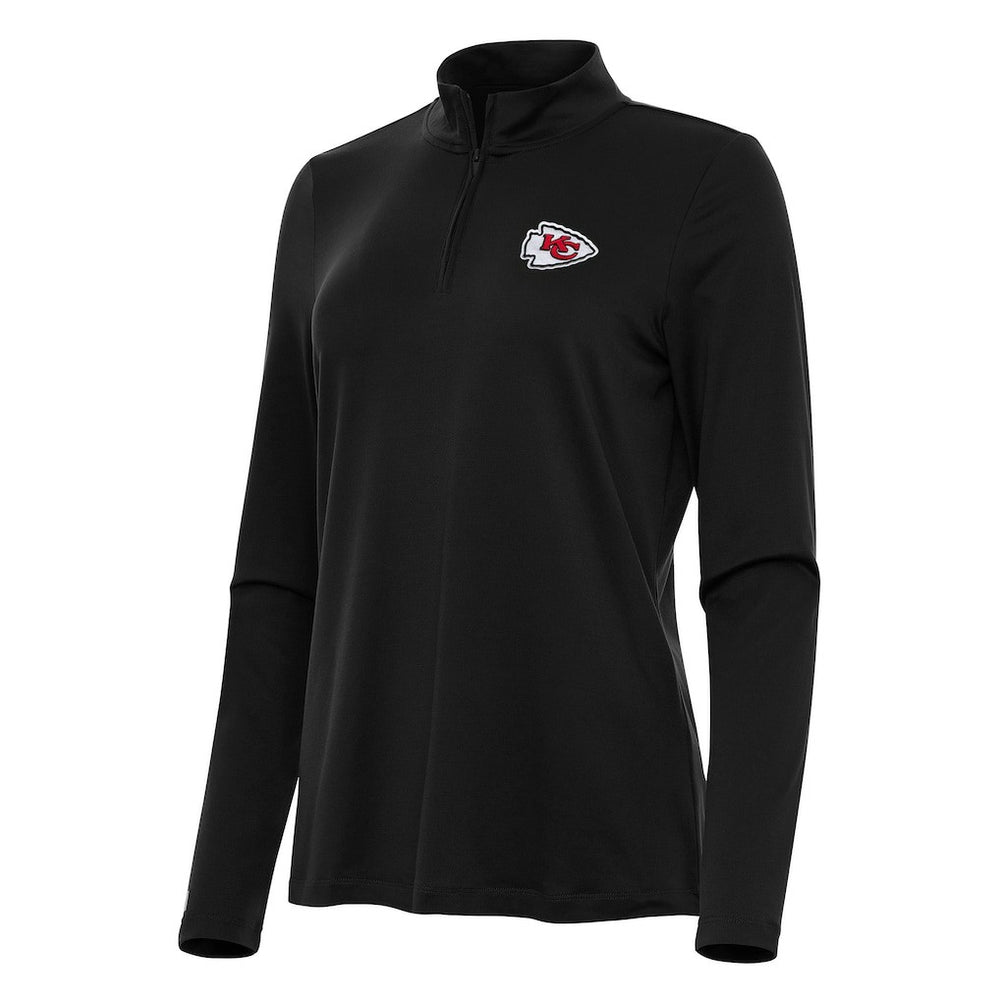Kansas City Chiefs Antigua Women's Reprocess Quarter-Zip Top Black
