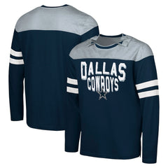 Dallas Cowboys G-III Sports by Carl Banks Adaptive Hail Mary Long Sleeve T-Shirt Navy/Silver
