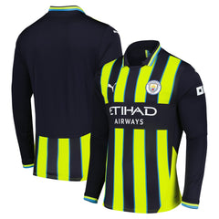 Manchester City 2024/25 Away Replica Long Sleeve Jersey Navy