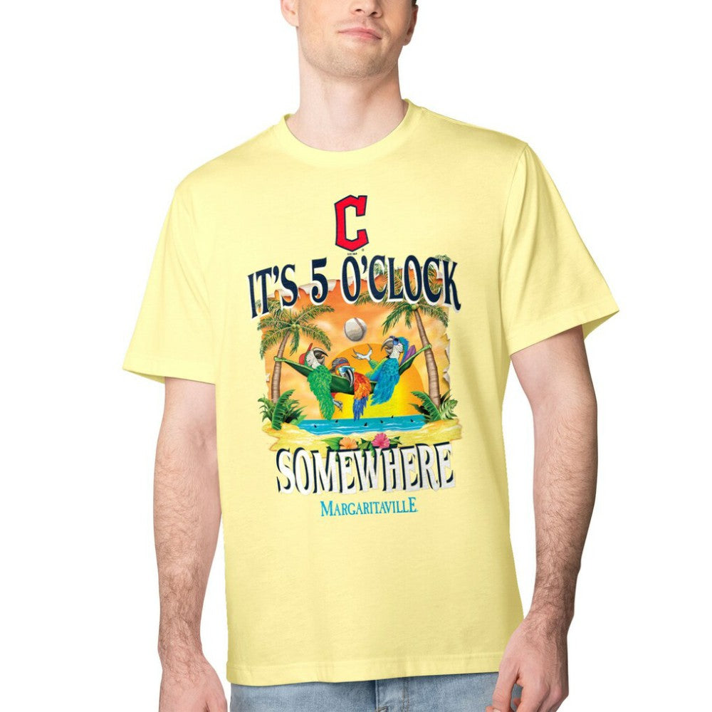 Cleveland Guardians Margaritaville Five O'Clock Graphic T-Shirt - Yellow T-shirts