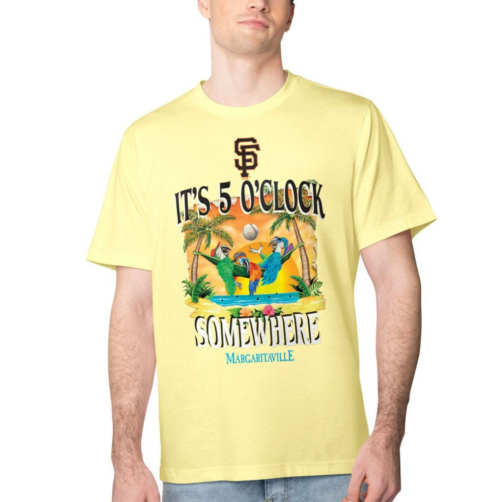 San Francisco Giants Margaritaville Five O'Clock Graphic T-Shirt - Yellow T-shirts