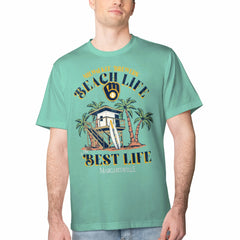 Milwaukee Brewers Margaritaville Beach Hut Graphic T-Shirt - Mint T-shirts
