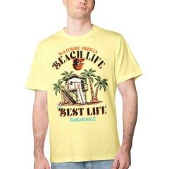 Baltimore Orioles Margaritaville Beach Hut Graphic T-Shirt - Yellow T-shirts