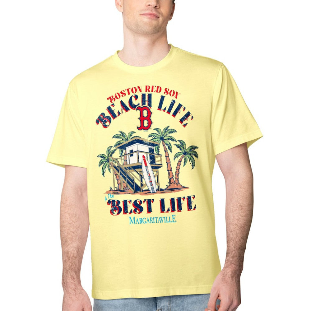 Boston Red Sox Margaritaville Beach Hut Graphic T-Shirt - Yellow T-shirts