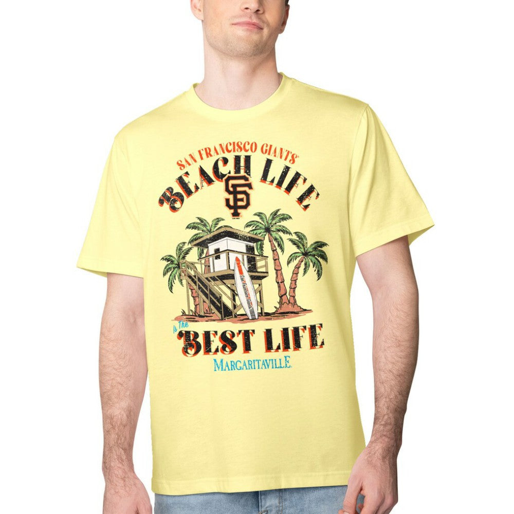 San Francisco Giants Margaritaville Beach Hut Graphic T-Shirt - Yellow T-shirts