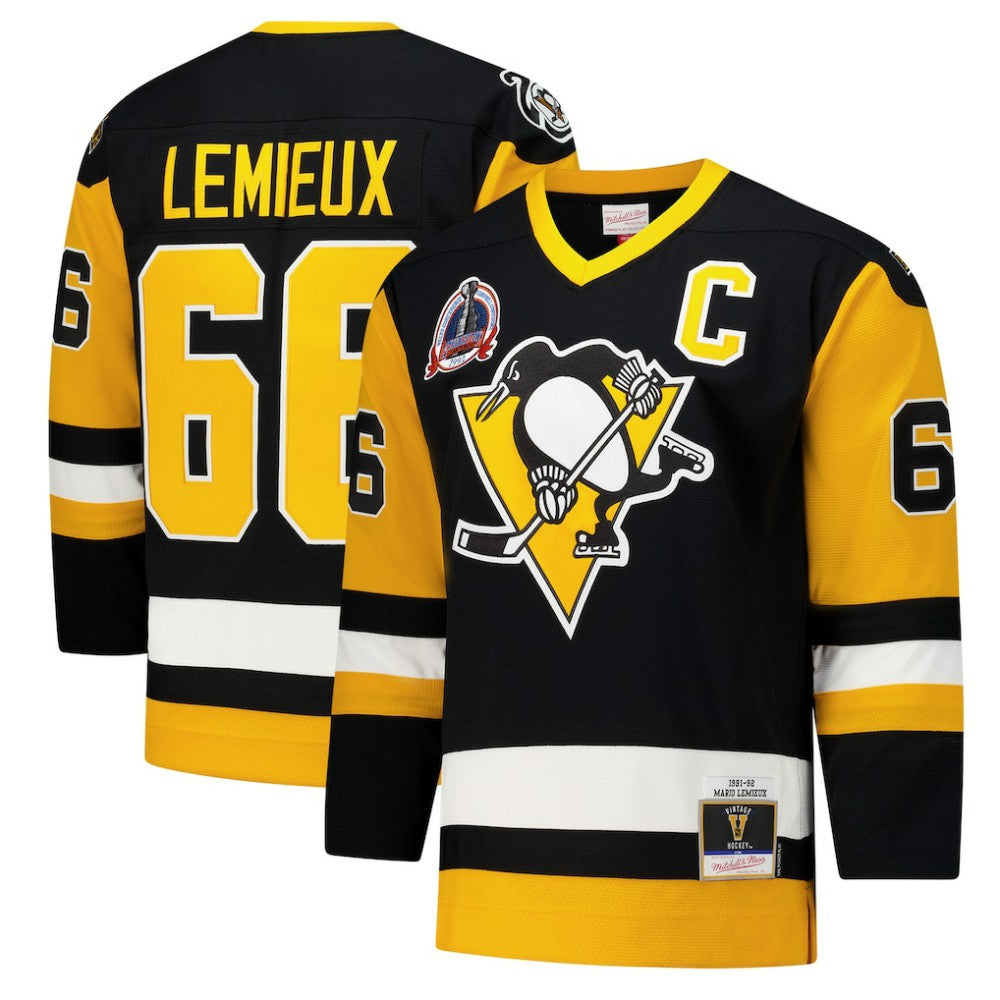 NHL Mario Lemieux Pittsburgh Penguins 1991-92 Power Play Jersey - Black