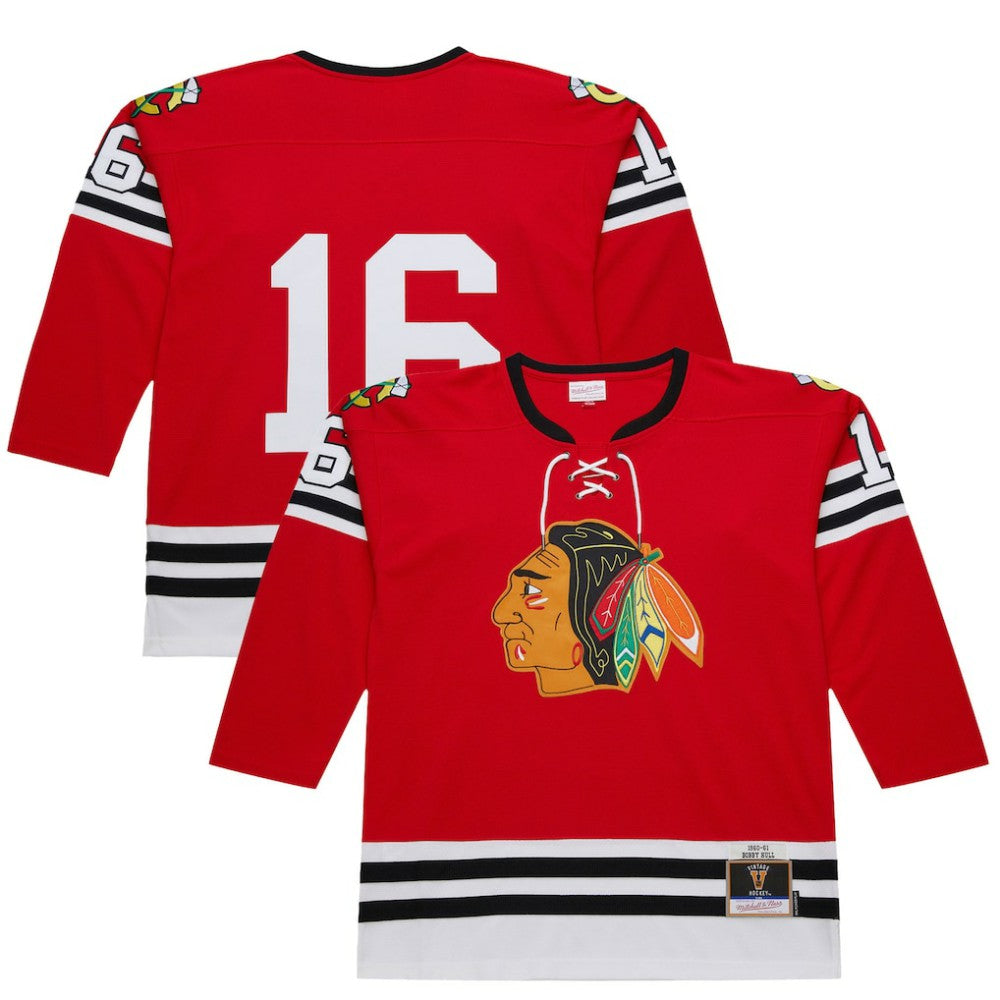 NHL Bobby Hull Chicago Blackhawks 1960-61 Power Play Jersey - Scarlet