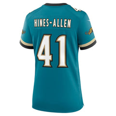 NFL Josh Hines-Allen Jacksonville Jaguars Women's Prowler Throwback Game Jersey - Teal